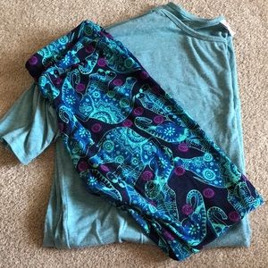 LuLaRoe elephant leggings and Irma